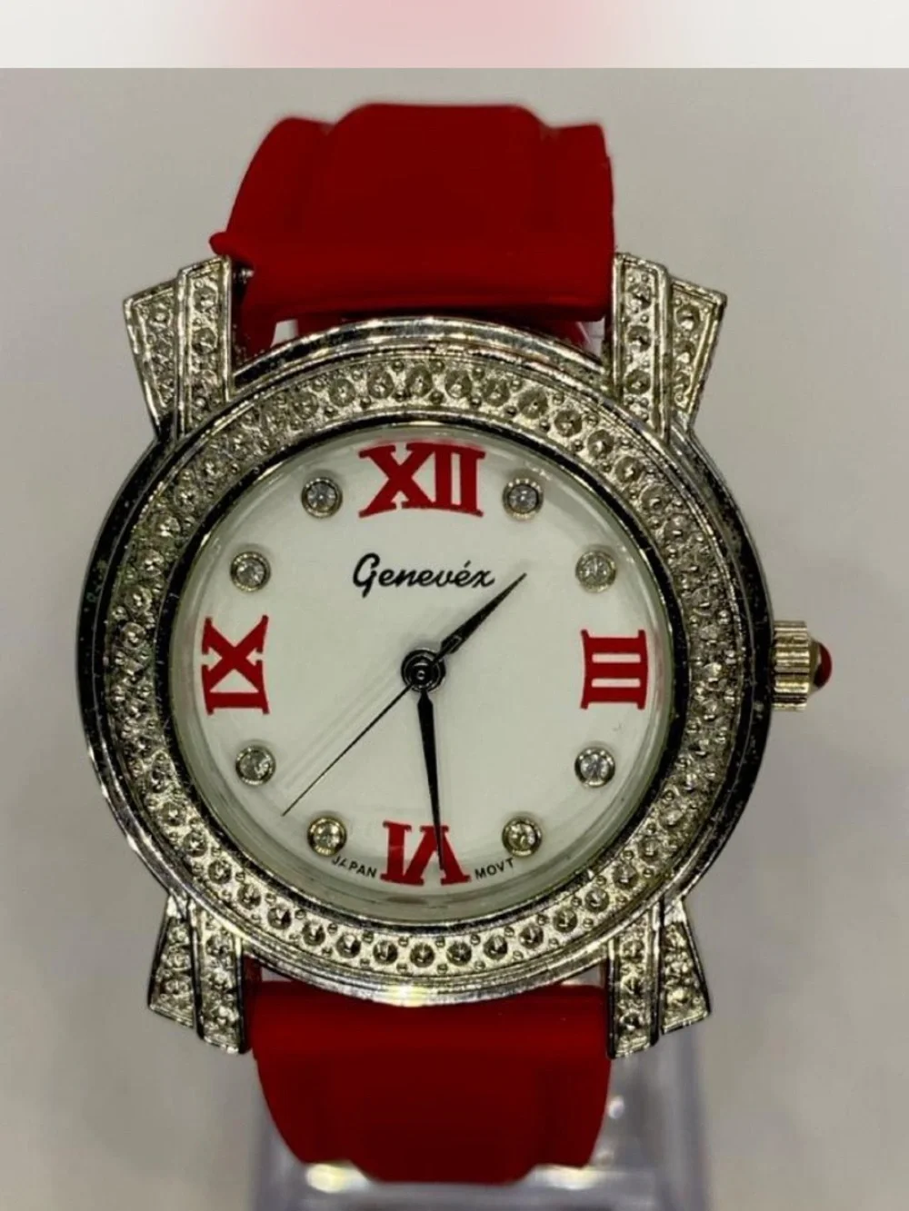 ** Ruby Red  ^ Iced Crystal Accent Women's Designer Watch ***